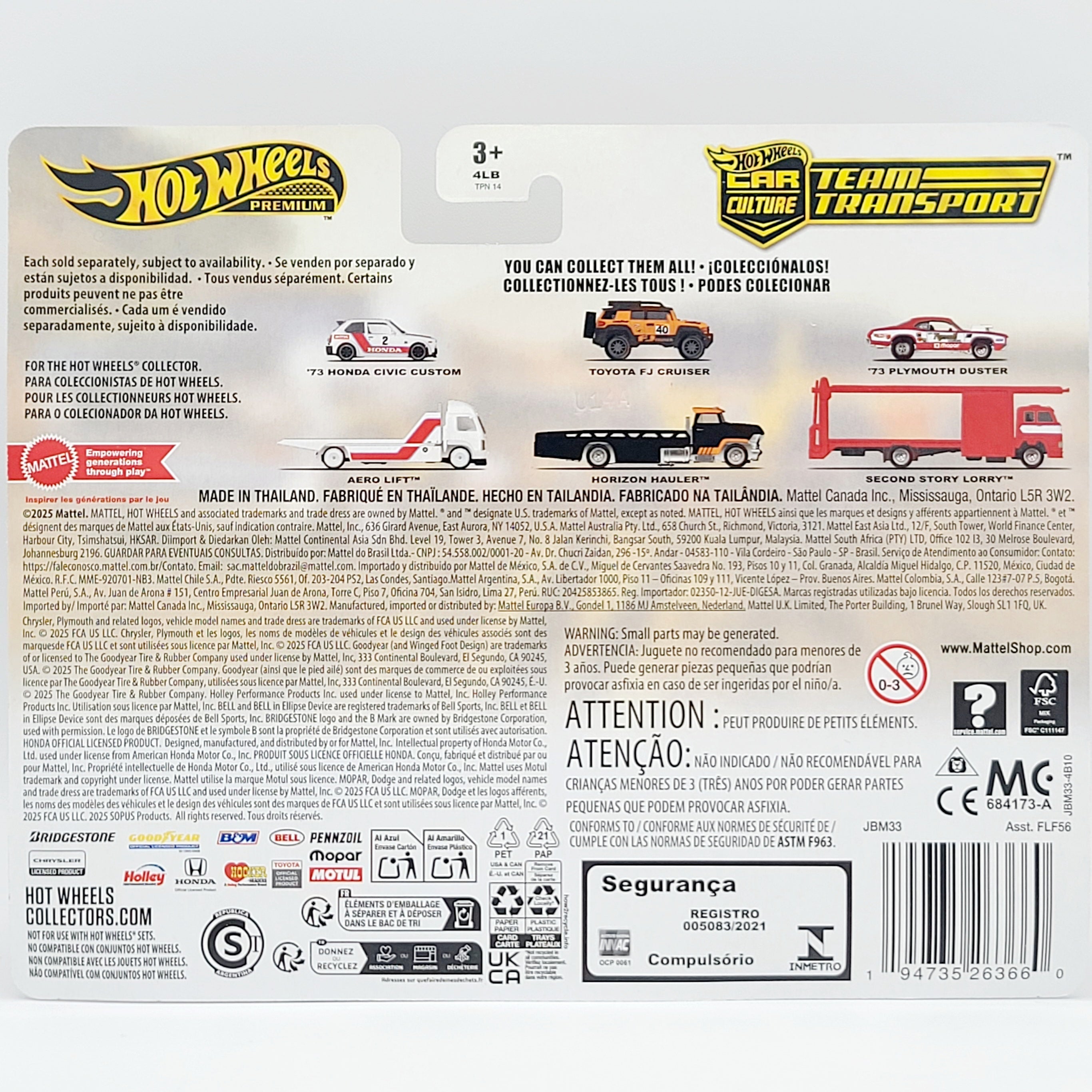 Hot Wheels Team Transport - '73 Plymouth Duster & HW Second Story Lorry Hauler (2025 Team Transport Mix 3, Car Culture)